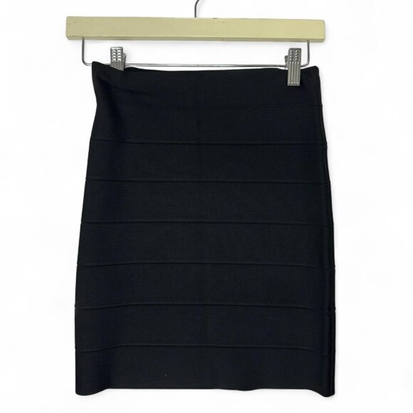 Black stretchy banded pencil skirt - Picture 1 of 2